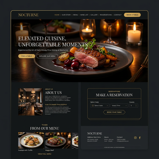 Ember & Oak Restaurant Website